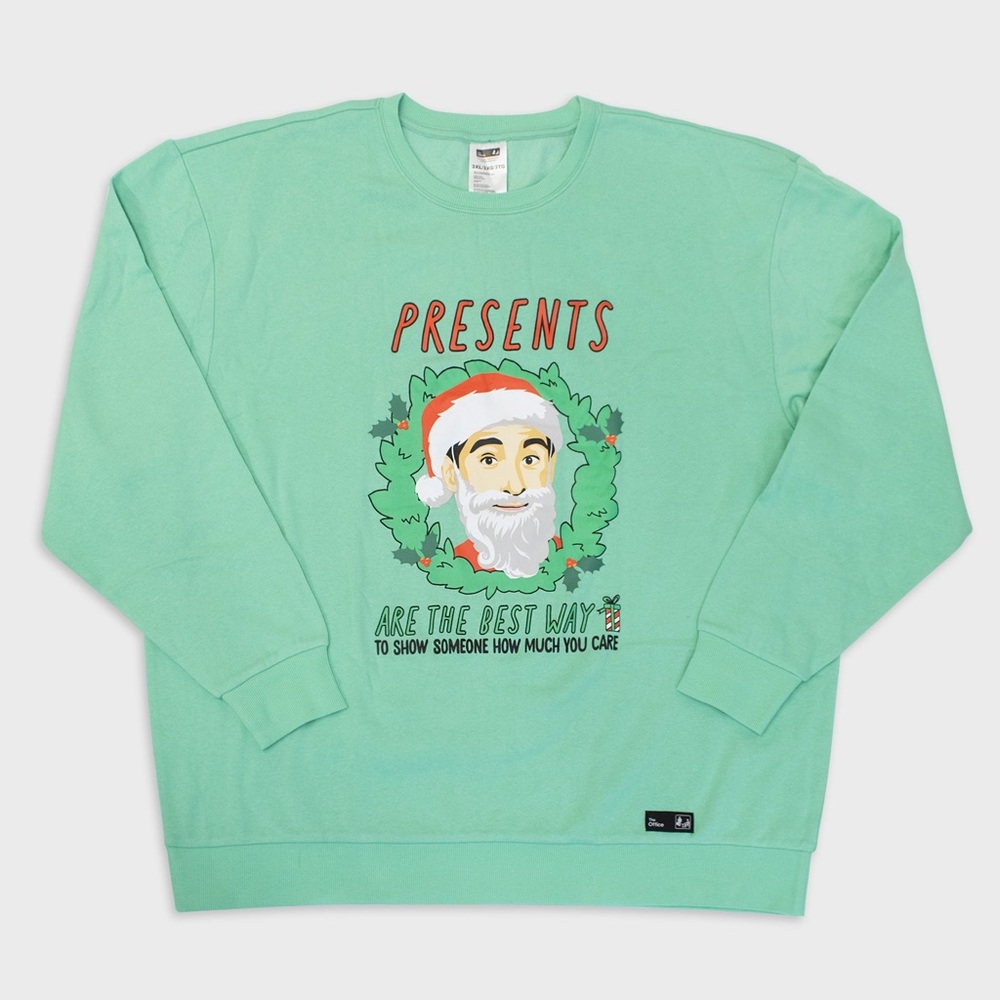New The Office Presents Holiday Long Sleeve Pullover Xmas Sweatshirt  Christmas